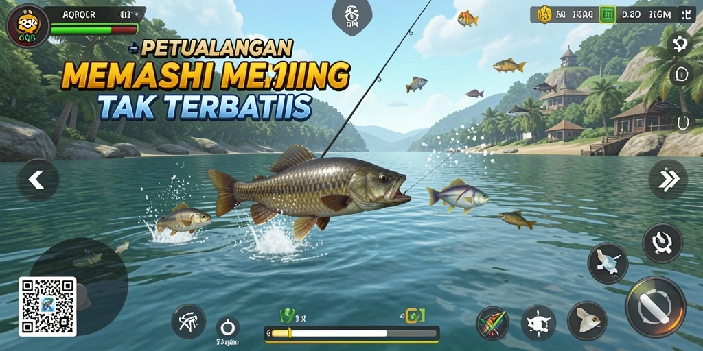 Tangkapan ikan spektakuler dalam gameplay 8QR.