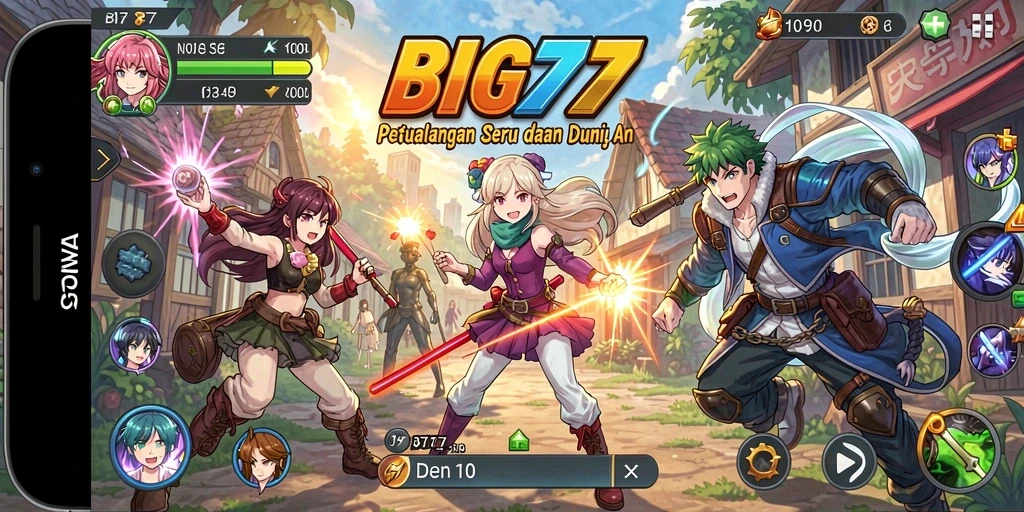 Gameplay seru di BIG77 dengan karakter anime favorit.