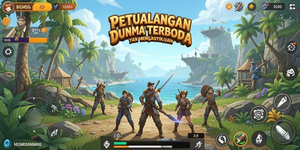 Tangkapan layar gameplay BIGMSG dengan eksplorasi dunia terbuka yang menakjubkan.