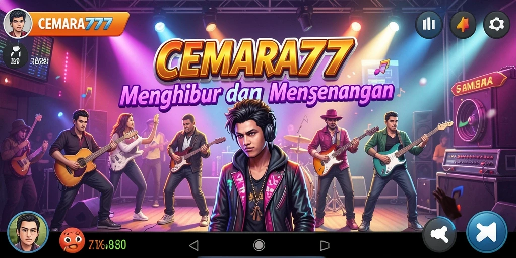 Screenshot gameplay CEMARA777 dengan berbagai tantangan musik.
