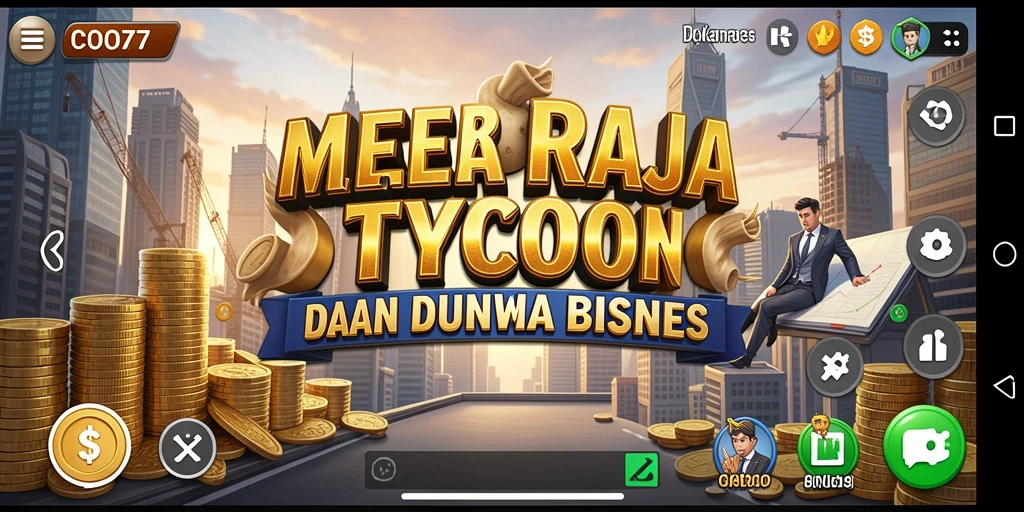 Screenshot menunjukkan pemain mengelola bisnis dalam COO77 dengan antusias.
