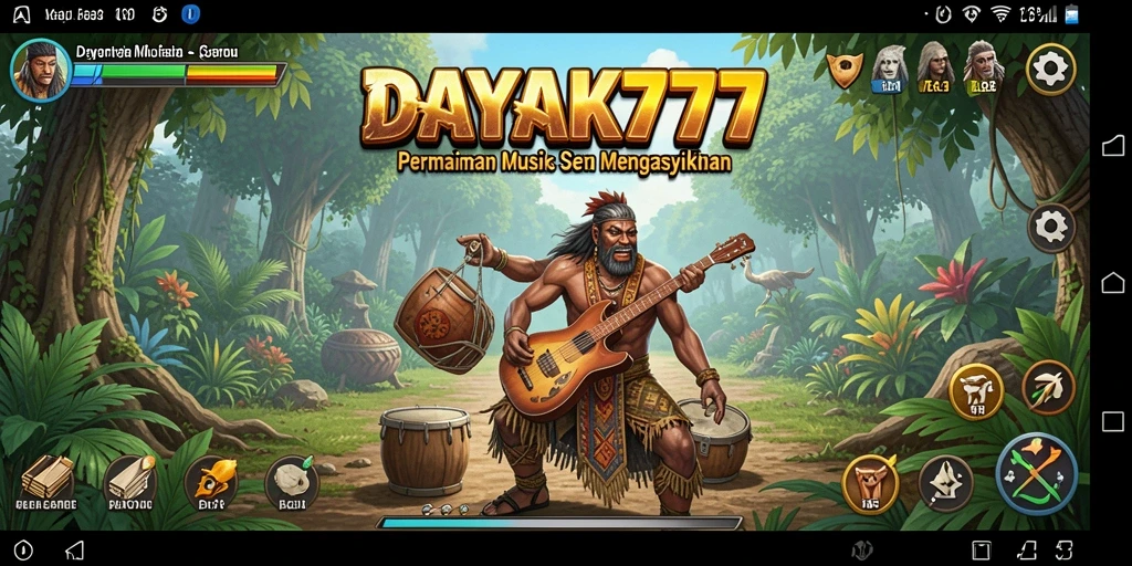 Tampilan gameplay DAYAK777 yang penuh warna dan dinamis.