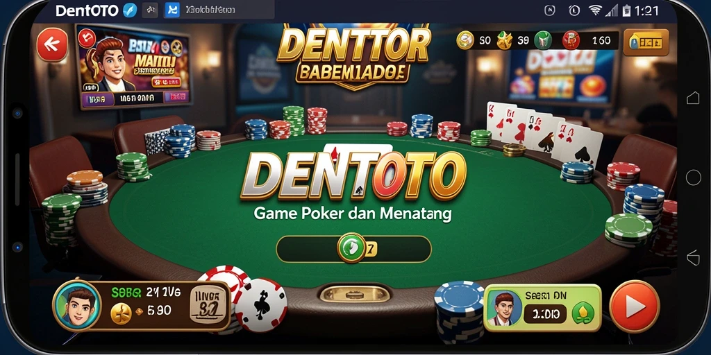 Screenshot DENTOTO menampilkan gameplay seru dan interaktif tanah poker.