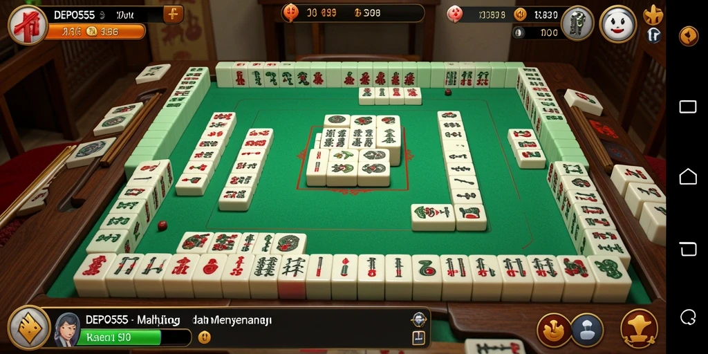 Gameplay seru DEPO555 menampilkan Mahjong yang menantang.