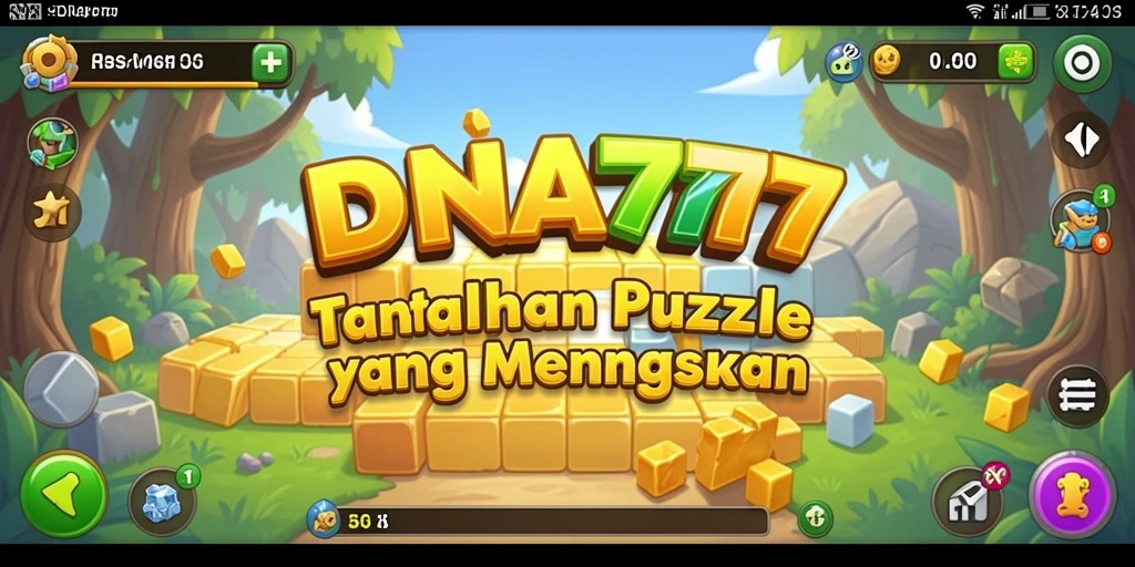 Screenshot menunjukkan gameplay menarik dari DNA777 dengan tantangan Puzzle.
