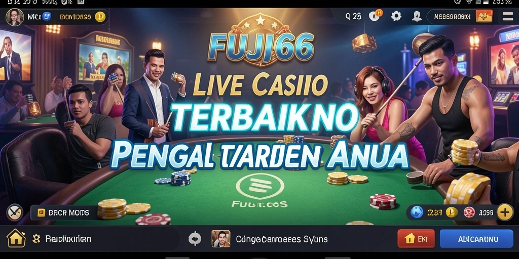 Tampilan screenshot utama FUJI66 menampilkan suasana kasino langsung yang mendebarkan.