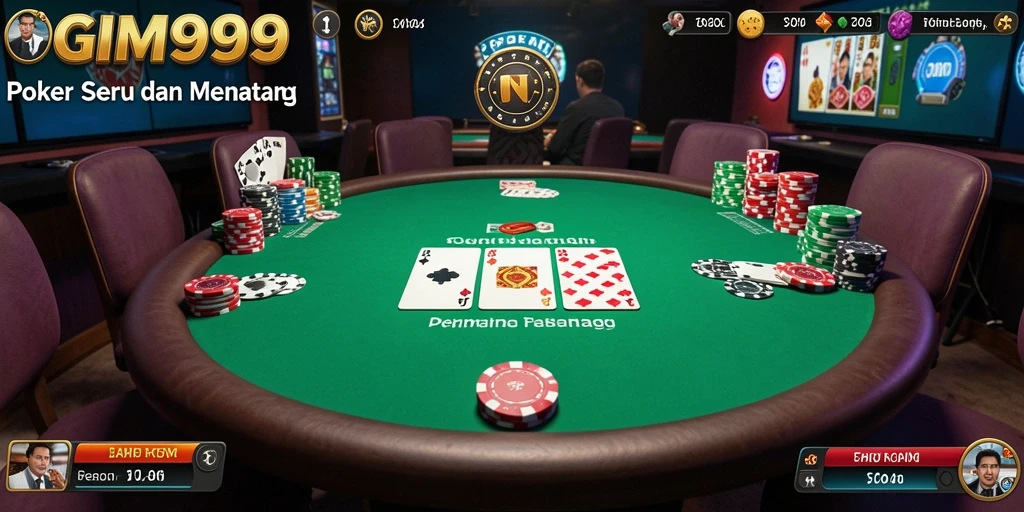 Tampilan menarik dari gameplay Poker di GIM999.