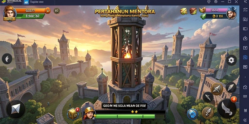 Screenshot menampilkan aksi seru dalam gameplay Tower Defense di GOD77.