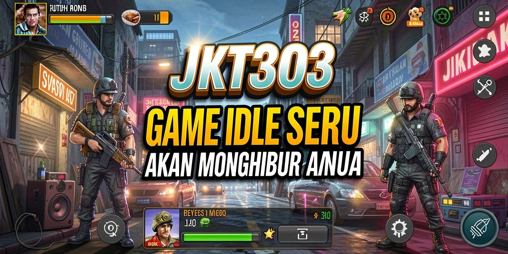 Menampilkan aktivitas menarik dalam permainan Idle JKT303.
