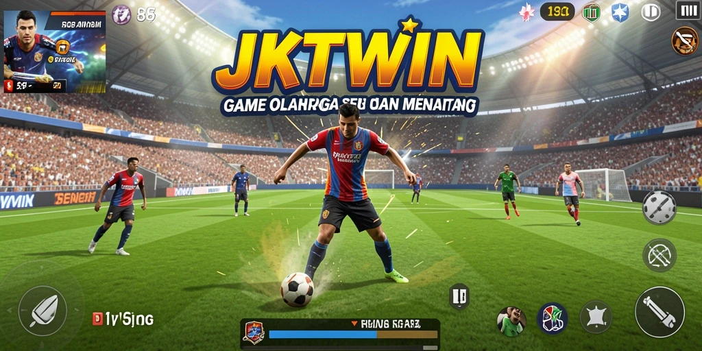 Tampilan gameplay seru di JKTWIN dengan aksi olahraga yang mendebarkan.
