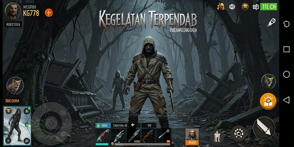 Screenshot gameplay KG778 yang menunjukkan momen menyeramkan.