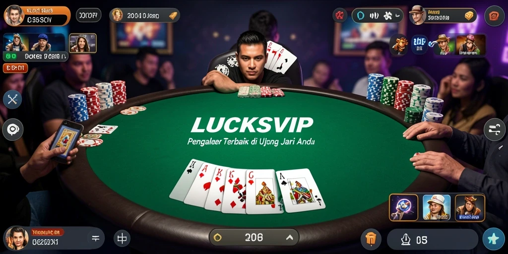 Tampilan gameplay seru dari LUCKSVIP saat bermain poker.