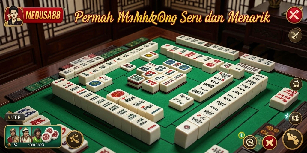 Tampilan gameplay Mahjong yang mengasyikkan di MEDUSA88.