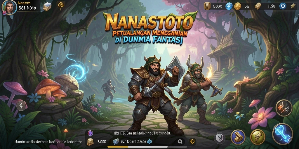 Tampilan layar permainan NANASTOTO yang penuh aksi dan petualangan.