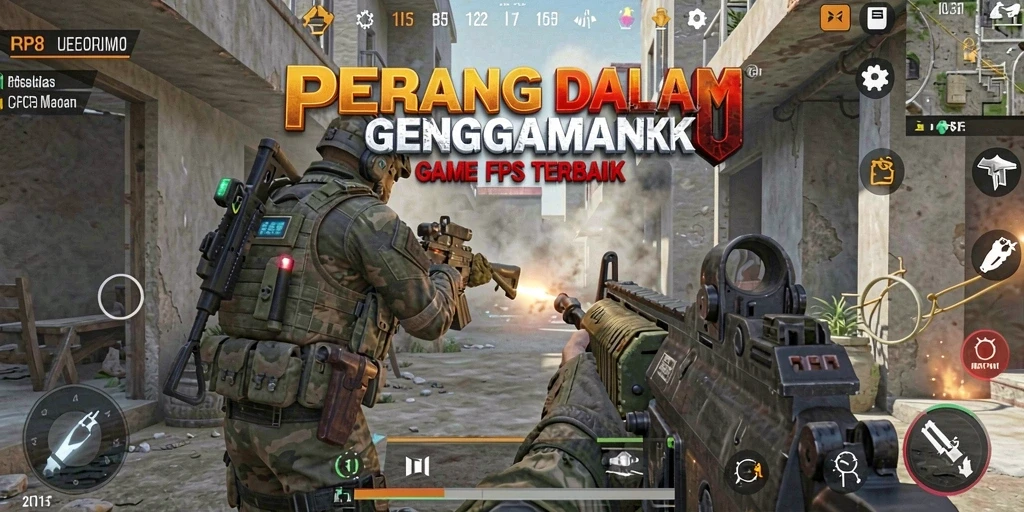 Screenshot RP8 menampilkan aksi tembak-menembak yang mendebarkan.