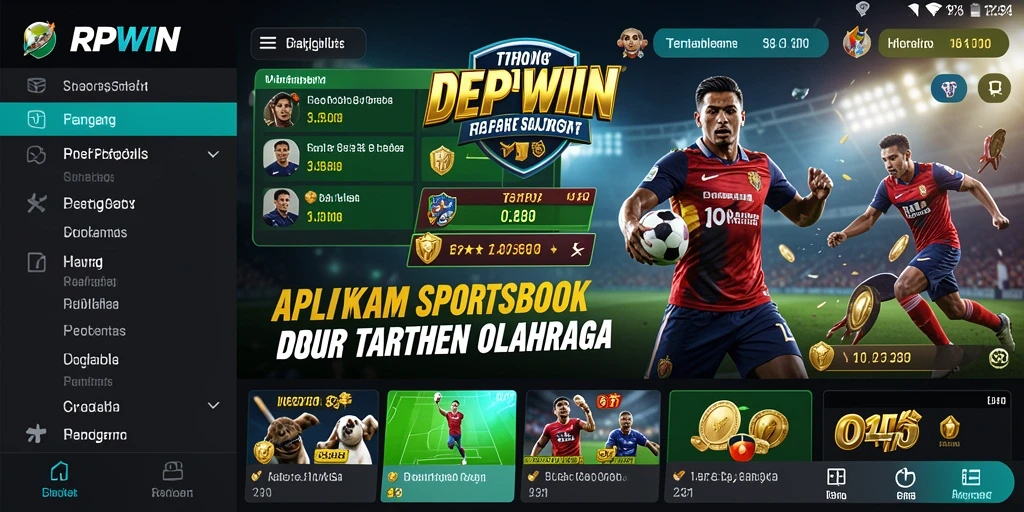 Tangkapan layar utama RPWIN menampilkan antarmuka taruhan olahraga yang menarik.