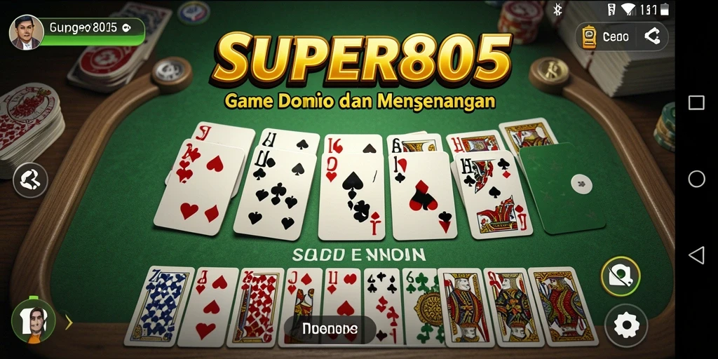 Tampilan gameplay seru dari SUPER805 saat bermain Domino.