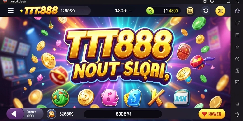 Tampilan gameplay TTT888 dengan gulungan berputar dan tema yang menarik.