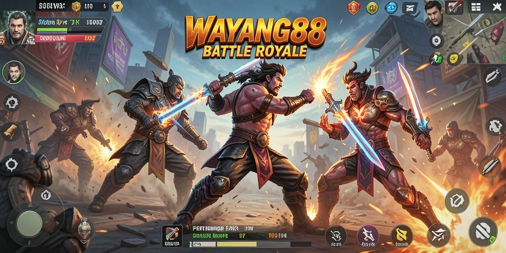 Tangkapan layar utama dari gameplay seru WAYANG88 Battle Royale.