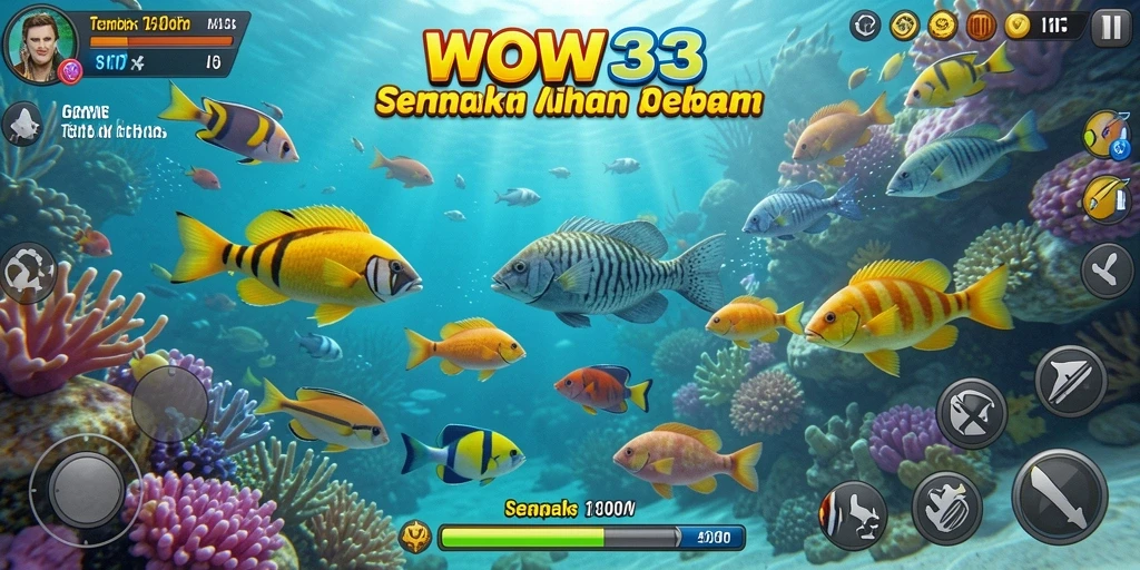 Tampilan gameplay <strong>WOW33</strong> yang mengasyikkan dengan aksi tembak ikan seru.